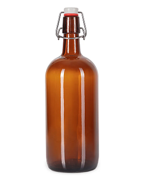 Бутылка стеклянная темная под бугельную пробку 1000 мл