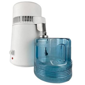 Электрический аквадистиллятор 1 л/ч, пластиковый белый корпус, пластиковый сборник