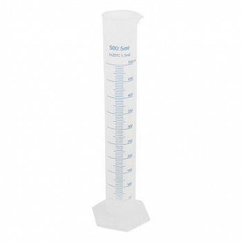 Цилиндр мерный, 500 мл, синяя шкала, полипропилен