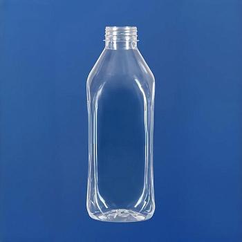 Бутылка 1000 мл, горло 38/415 мм, ПЭТ, квадратная, прозрачная, без крышки, 50 шт/упак