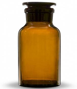 Склянка (штанглас), 60 мл, темное стекло, с притёртой пробкой, широкое горло