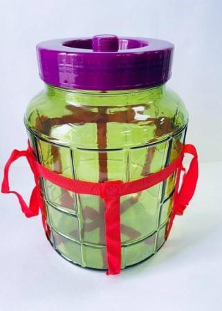 Банка (бутыль) стеклянная объёмом 5 литров с гидрозатвором, зеленая