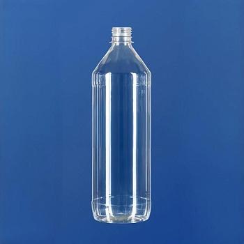 Бутылка 1000 мл, горло 38/415 мм, ПЭТ, конический скат горла, прозрачная, без крышки, 90 шт/упак