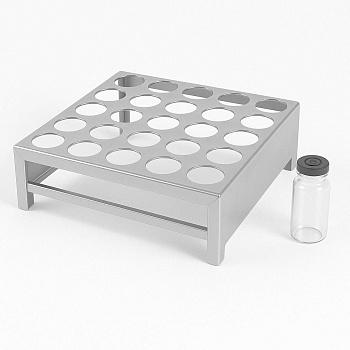 Штатив Ш-25/23 инъекц., флаконов диам., 23 мм, 25 гнезд, алюминий