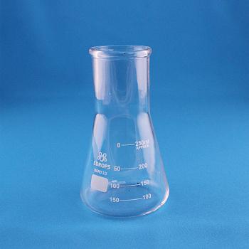 Колба коническая (Эрленмейера) 5drops КН-2-250-50, 250 мл, горло 50 мм, стекло Boro 3.3, без шлифа