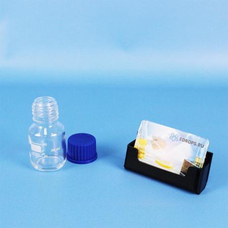 Банка для реактивов, 50 мл, светлое стекло, градуированная