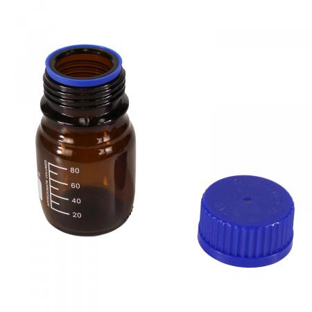 Банка для реактивов, 100 мл, темное стекло, градуированная