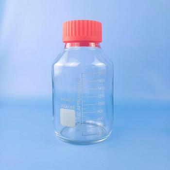 Банка для реактивов 2000 мл, стекло Boro 3.3, светлое стекло, широкое горло GL80, с винтовой крышкой, градуированная Банка для реактивов 2000 мл, стекло Boro 3.3, светлое стекло, широкое горло GL80, с винтовой крышкой, градуированная