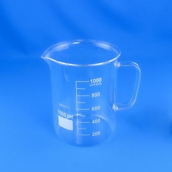 Стакан лабораторный со стеклянной ручкой 5drops В-1-1000, 1000 мл, стекло Boro 3.3, градуированный Стакан лабораторный со стеклянной ручкой 5drops В-1-1000, 1000 мл, стекло Boro 3.3, градуированный