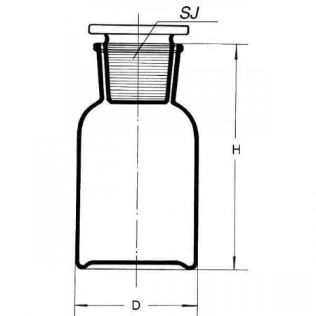 Склянка для реактивов, 10000 мл, светлое стекло, с притёртой пробкой, широкое горло Склянка для реактивов, 10000 мл, светлое стекло, с притёртой пробкой, широкое горло