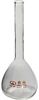 Колба мерная 1-500-2, 500 мл, 2 класс точности, без пробки, 1 шт/упак