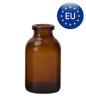 Флакон инъекционный 30 мл, темное стекло, круглый скат горла, гладкое горло G20, без пробки, AT, 12 096 шт/паллет Флакон инъекционный 30 мл, темное стекло, круглый скат горла, гладкое горло G20, без пробки, AT, 12 096 шт/паллет