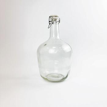 Бутыль 3,4л "Ретро" Прозрачная  с бугельной крышкой