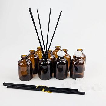 Специализированный набор для ароматических диффузоров на 50 мл "Title Perfume", флаконы темн. стекло с пласт., пробкой 10 шт/упак + фибровые палочки