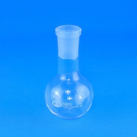Колба плоскодонная П-1-50, 50 мл, шлиф 19/26 - В наличии