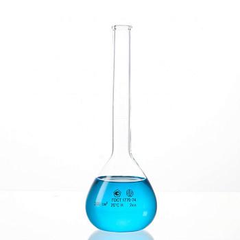 Колба мерная 1-200-2, 200 мл, 2 класс точности, без пробки, 2 шт/упак