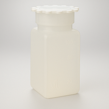 Бутыль квадратная, 100 мл, ПЭВП, 42х48х90 мм, градуированная, A.