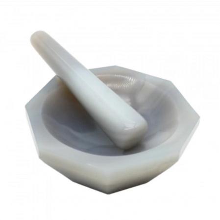 Ступка агатовая, диаметр 130 мм, с пестом - В наличии