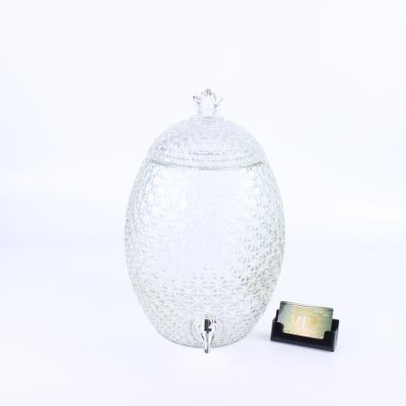 Лимонадница "Амфора" 10 литров, с декорированной граненной крышкой