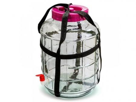 Банка стеклянная с гидрозатвором и пластиковым краном, 5 литров - Под заказ