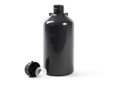 Бутылка, 1000 мл, ПЭВД, узкое горло, серая, градуированная, Lamaplast 