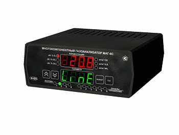 Газоанализатор МАГ-6 С-1 (CH4, O2, CO2, NO2), стационарный, со встроенными датчиками и компрессором Газоанализатор МАГ-6 С-1 (CH4, O2, CO2, NO2), стационарный, со встроенными датчиками и компрессором