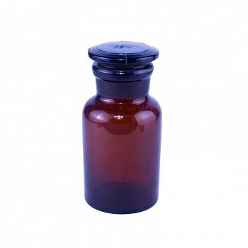 Склянка (штанглас), 125 мл, темное стекло, с притёртой пробкой, широкое горло Склянка (штанглас), 125 мл, темное стекло, с притёртой пробкой, широкое горло