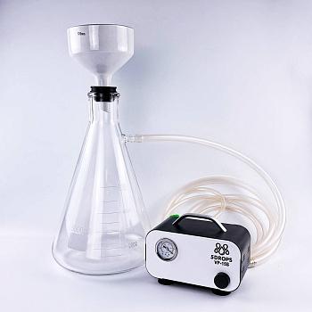 Вакуумная установка с насосом 5drops-VP-15S + воронка Бюхнера 125 мм + колба Бунзена 5 л.