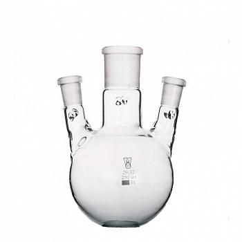 Колба трехгорлая круглодонная КГП-3-1-1000, 1000 мл, шлифы 29/32-14/23-14/23 Колба трехгорлая круглодонная КГП-3-1-1000, 1000 мл, шлифы 29/32-14/23-14/23