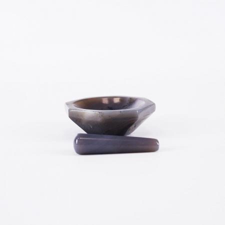 Ступка агатовая, диаметр 60 мм, с пестом