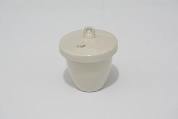 Тигель, 200 мл, низкий, с крышкой, фарфор, 10 шт/упак
