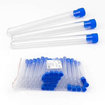 Пробирка цилиндрическая 20 мл, 16х150 мм, п/c, нестерил., без град-ки, c пробкой, Gr.Med, 100 шт/упак