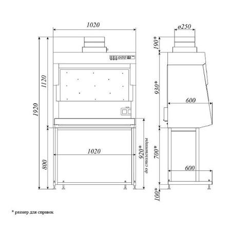 Вытяжной шкаф ШВ-"Ламинар-С"-1,0 с блоком УФО Вытяжной шкаф ШВ-"Ламинар-С"-1,0 с блоком УФО