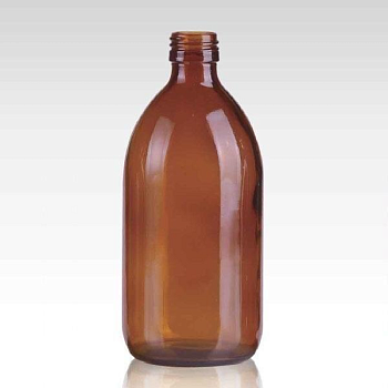 Флакон для сиропа 300 мл, темное стекло, винтовое горло G28, без крышки, 160 шт/упак