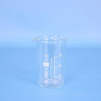 Стакан лабораторный высокий В-1-100, 100 мл, с носиком (ГОСТ 25336-82)