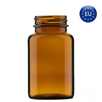 Банка для таблеток, 100 мл, темное стекло, винтовое горло GPI38-400, без крышки, AT, 3240 шт/паллет Банка для таблеток, 100 мл, темное стекло, винтовое горло GPI38-400, без крышки, AT, 3240 шт/паллет