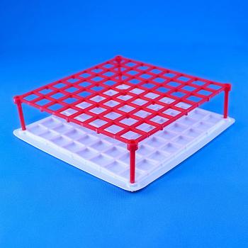 Штатив для криопробирок диам., 18 мм (5мл), 64 гнезда, п/с