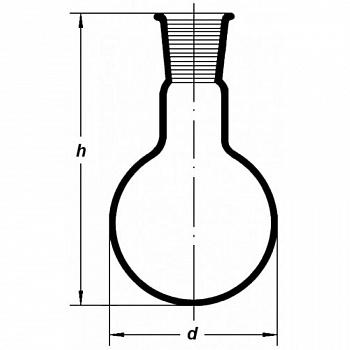 Колба круглодонная К-1-100, 100 мл, шлиф 19/26 Колба круглодонная К-1-100, 100 мл, шлиф 19/26