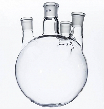 Колба четырехгорлая круглодонная КГП-4-1-4000, 4000 мл, шлифы 45/40-14/23-14/23-14/2 Колба четырехгорлая круглодонная КГП-4-1-4000, 4000 мл, шлифы 45/40-14/23-14/23-14/2