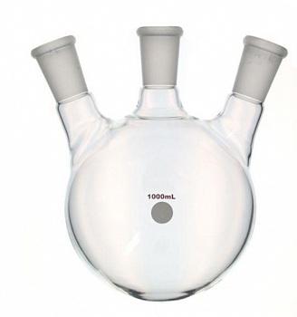 Колба трехгорлая круглодонная КГУ-3-1-2000, 2000 мл, шлифы 29/32-29/32-29/32 Колба трехгорлая круглодонная КГУ-3-1-2000, 2000 мл, шлифы 29/32-29/32-29/32