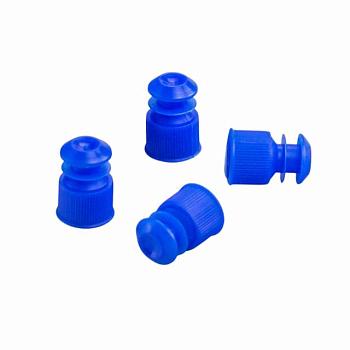 Пробки для пробирок диаметром 13 мм, пэт, голубые, 1000 шт/упак