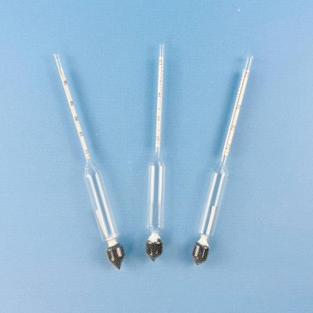 Набор ареометров спиртометров "Blue Alco" в пластиковом футляре 0-40%, 40-70%, 70-100% с термометром