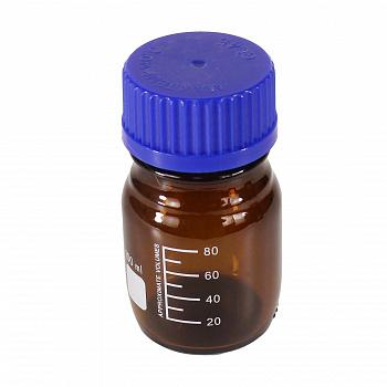 Банка для реактивов, 100 мл, темное стекло, градуированная Банка для реактивов, 100 мл, темное стекло, градуированная
