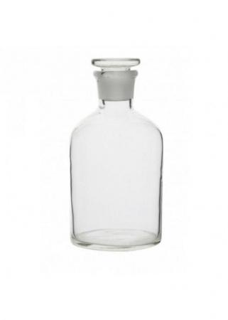 Склянка (штанглас), 125 мл, светлое стекло, с притёртой пробкой, узкое горло