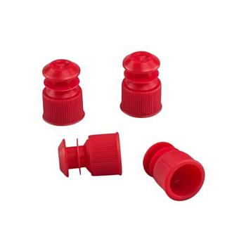 Пробки для пробирок диаметром 12 мм, пэт, красные, 1000 шт/упак