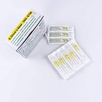 Игла для мезотерапии (инъекционная) 30G, размер 0,3х6 мм, стерил, SFM, 50 шт/упак