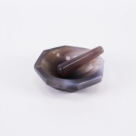 Ступка агатовая, диаметр 80 мм, с пестом