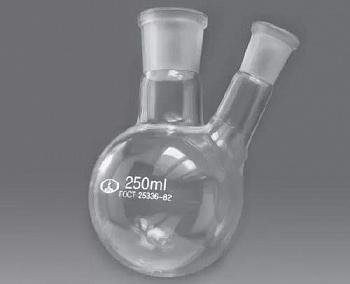 Уценка Колба круглодонная двугорлая 250-29/32-19/26Трещина Уценка Колба круглодонная двугорлая 250-29/32-19/26Трещина