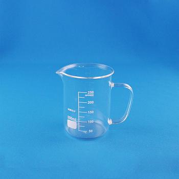 Стакан лабораторный со стеклянной ручкой 5drops В-1-250, 250 мл, стекло Boro 3.3, градуированный Стакан лабораторный со стеклянной ручкой 5drops В-1-250, 250 мл, стекло Boro 3.3, градуированный