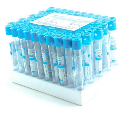 Пробирки цитрат натрия 3,2%, 13х100 мм, 4,5 мл, пластик, для коагулологических исследований, упаковка 100 шт Пробирки цитрат натрия 3,2%, 13х100 мм, 4,5 мл, пластик, для коагулологических исследований, упаковка 100 шт - Под заказ